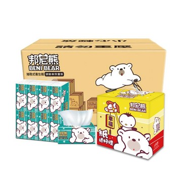 Benibear (2箱贈祝福禮箱)Beni Bear 130抽取式衛生紙8入10袋/2箱
