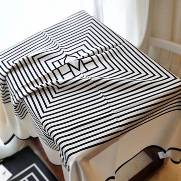 黑白條紋90x90抹胸女披肩真絲