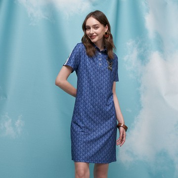 CLL巧玲瓏 排釦翻領兔子布章休閒洋裝 2435907