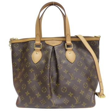 LOUIS VUITTON LV 路易威登 棕色 原花 帆布 PALERMO PM 兩用包 M40145 【二手名牌BRAND OFF】