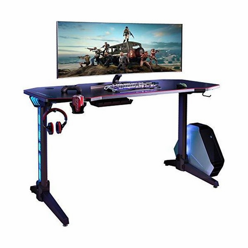 U Power ゲーミングデスク 幅140cm 奥行65cm 高さ75cm 黒 パソコンデスク Pcデスク Rgb Ledライト付き 通販 Lineポイント最大0 5 Get Lineショッピング
