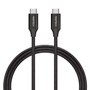 Meet Mind USB-C-USB-C 100W 漁網編織強化快速充電傳輸線-鍍金版  1.2m  鋼鐵黑  1條