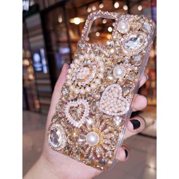 適用于iphone16pro max蘋果13手機殼15plus奢華水鉆愛心14保護套12防摔女