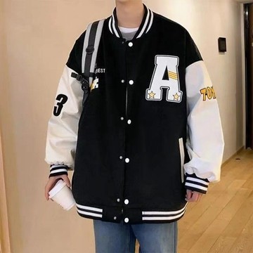 限時優惠 百搭加絨夾克衫 外套男棒球服男裝冬季大碼港風潮牌ins學生寬鬆百搭加絨夾克衫潮