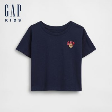 【GAP】嬰兒及幼兒布萊納小熊 Gap Logo T恤-深夜色(897657)