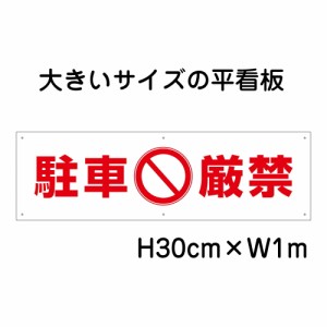 駐車厳禁看板 大きい看板 看板 高さ30cm 幅1m 穴6ヵ所 プレートbigp-pktop-13