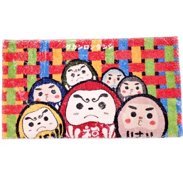 隆探吉仿羊毛絨地墊 玄關地墊 房間也適合 達摩不倒翁 福神