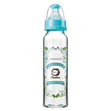 Simba 小獅王辛巴 蘿蔓晶鑽標準玻璃大奶瓶  天藍色  240ml  1個
