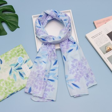 京都抗UV圍巾-TOIRO-樹間(藍/綠)