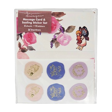 Shachihata 寫吉達 封蠟貼紙 12張入 訊息卡片&封口貼紙套裝  蝴蝶  1包
