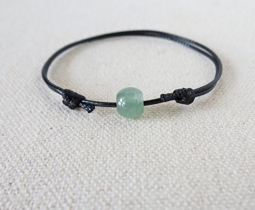 本命年【幸運路路通】冰種翡翠韓國蠟線手鍊*Lgc17*招財、開運