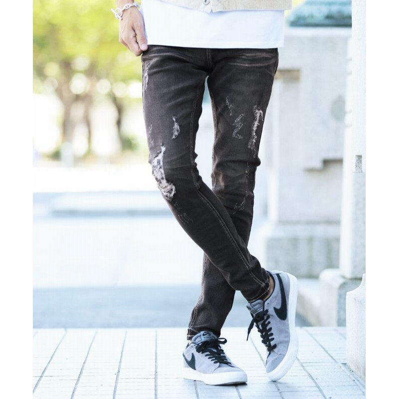 ジギーズショップ スーパー ストレッチ デニム クラッシュデニム パンツ ダメージ スキニー ジーンズ メンズ デニム スキニーパンツ スキニーデニム ストレッチ メンズ ブラック系1 S Jiggys Shop 通販 Lineポイント最大1 0 Get Lineショッピング