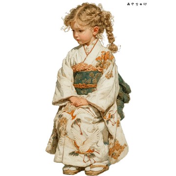 【12月新品4】07-114-0023 人物貼紙 和服復古