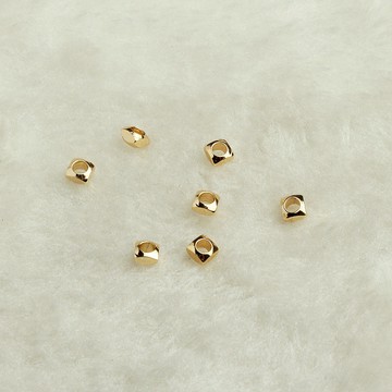 宏雲Hongyun-tl- (50pcs/份）- 14k包金保色方形大孔扁珠 diy手工飾品配件 皮繩固定隔珠復古配珠
