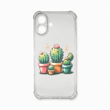 iPhone 16 Plus 殼 TRON IPhone 16 PLUS 小花太陽仙人掌 四角防摔殼 手機殼