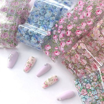 🚚台灣出貨🚚 ins風小清新田園花朵美甲轉印貼紙仙女唯美浪漫碎花轉印紙指甲貼
