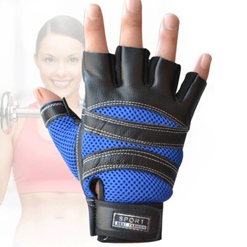 現貨+預購 健身手套 護腕運動手套-半指網格透氣掌心防滑真皮男手套3色71w30【獨家進口】【米蘭精品】