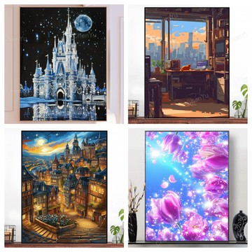 💛盒裝💛台中寄出💛 DIY鑽石貼畫 5D鑽石畫 點鑽畫 DIY立體鑽貼畫 鑽石貼 貼鑽畫鑽畫手工藝手作圓形鑽