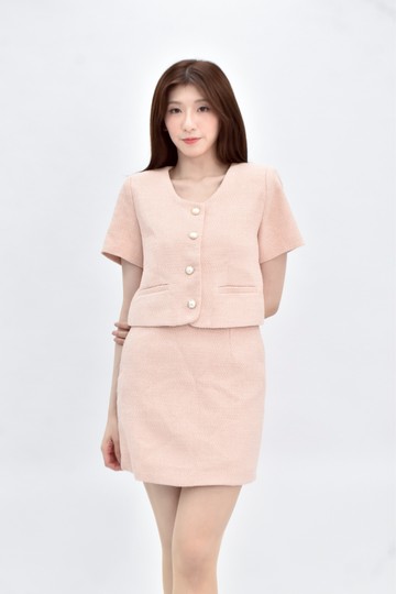 (S) bessie lady 短袖橘色套裝