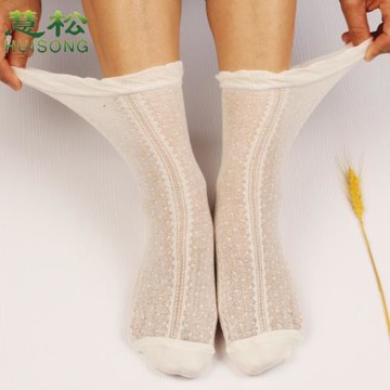 松口襪子老人夏天超薄網眼夏季松口純色棉襪女士老人襪孕婦月子襪
