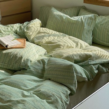 純棉色織提花四件套全棉100被套床單宿舍四季通用床笠三件套冬季