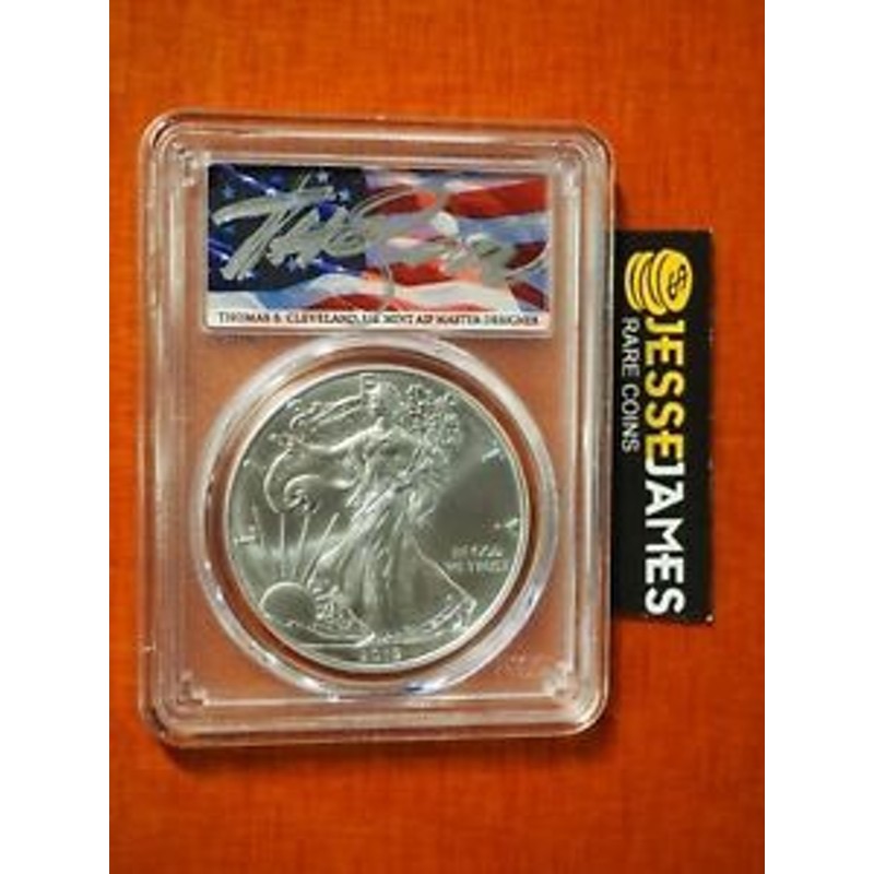 アンティークコイン 2019 SILVER EAGLE PCGS MS70 FLAG THOMAS