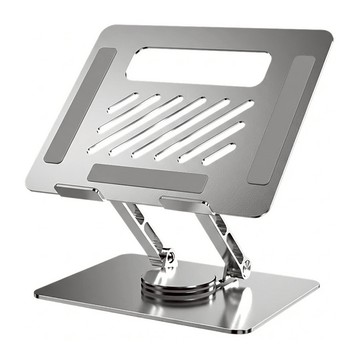 Ermutek 二木科技 全鋁合金360度旋轉雙軸摺疊式平板筆電散熱架  銀色  1個