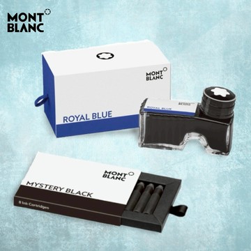 【萬寶龍Montblanc】鋼筆卡式/瓶裝式 墨水-神秘黑/皇家藍/午夜藍 (多款可選)【墊腳石】