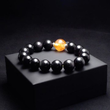 紅膠花搭配彩虹曜石｜虹耀緋華 男手鍊 QBR-00093