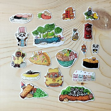 貼紙/防水貼紙/珠光貼紙 水彩手繪貼紙
