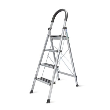 【大船回港】4階 D型止滑鋁梯 (黑)