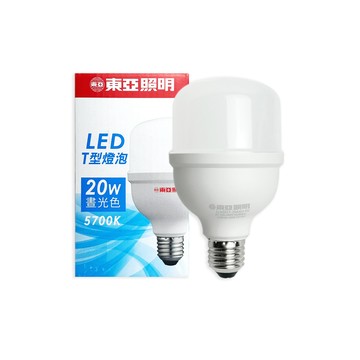 TOA 【2入組】LLA031T-20AAD-EV 20W 5700K 白光 E27 全電壓 LED T型燈泡 高天井燈泡