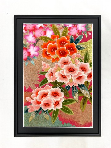 色打掛和服刺繡藝術裝飾畫 : 復古現代和風畫框 居家布置 6