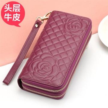 2025新款真皮錢包女長款雙拉鏈大容量手拿包錢夾多功能零錢小手包