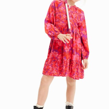 Desigual 渲染花朵開扣洋裝