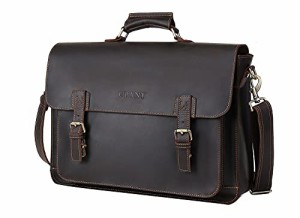 UBANT Genuine Leather Messenger Bag for Men 173 Inch Laptop Briefcase Vintage Full Grain Leather Business Travel Portfolio C