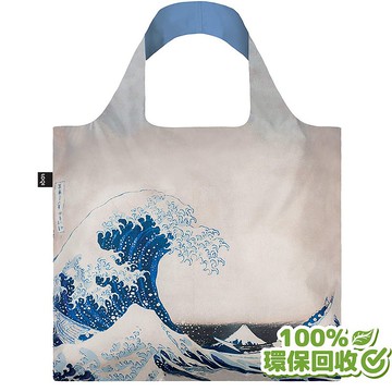LOQI 環保材質購物袋-葛飾北齋/神奈川沖浪(無扣帶、無暗袋)