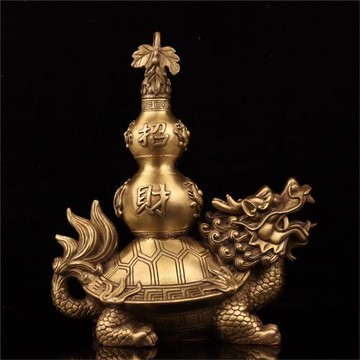 純銅龍龜葫蘆擺件銅葫蘆銅龍龜家居飾品平安鎮宅擺件開業禮品