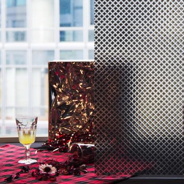 【meiwa】日本明和阻隔UV窗貼-黑磚菱格92*100CM