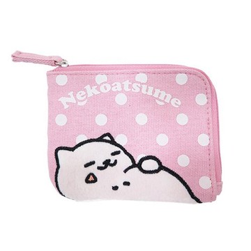 粉紅款【日本進口正版】貓咪收集 票夾錢包 零錢包 票卡包 票夾 Neko atsume - 427815