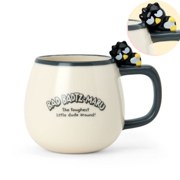 asdfkitty*酷企鵝 立體造型把手陶瓷馬克杯-400ML-杯緣子-日本正版商品