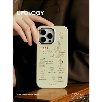 Ufology原創磁吸適用iphone15promax手機殼14ro蘋果13二合一菲林12咖啡11手繪16pro新款高級全包支架春復古