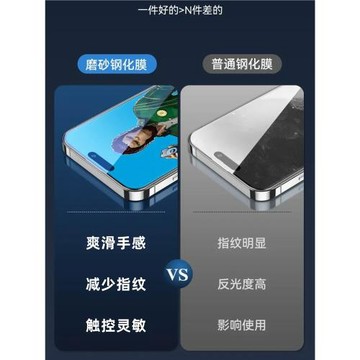 藍猩適用iPhone17/16ProMax高清AG磨砂15pro競技鋼化膜14ProMax游戲鋼化膜13蘋果11/XR防眩光12手機貼膜Plus