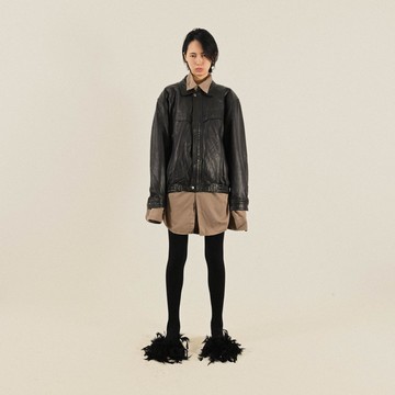 【NaSuBi Vintage】經典輪廓古著皮革外套