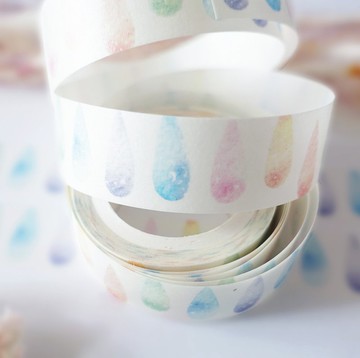 小雨滴滴 1.5cm 帶離型紙 紙膠帶