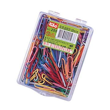 【 徠福 】彩色 迴紋針 250入/盒 NO.250