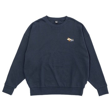 日本限定 POLER GOOSEY EMB CREW 厚寬版刺繡大學TEE 藍 - L
