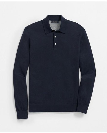 Brooks Brothers Men's Luxe Polo Sweater In Cotton-Cashmere | Navy | Size 2XL