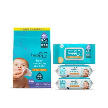 Hoppi嬰兒純水濕紙巾80抽X3包