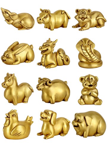 銅十二生肖擺件全套屬相銅狗鼠銅牛馬虎兔龍雞羊猴蛇豬工藝品
